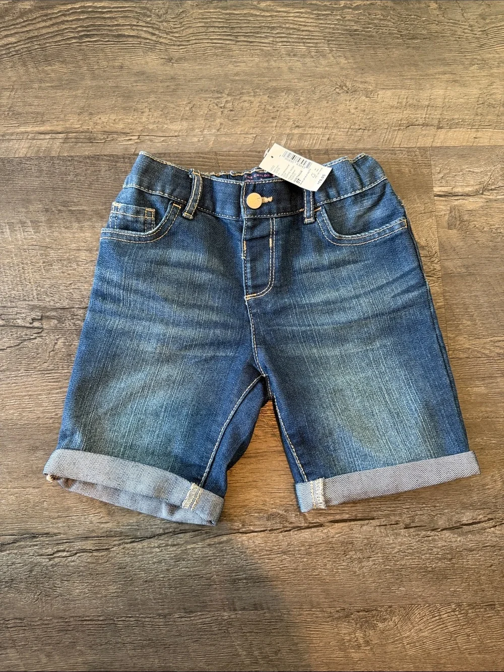The Children's Place 5T Roll Cuff Sofie Wash Denim Midi Jean Shorts